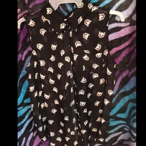 Black vest with cats